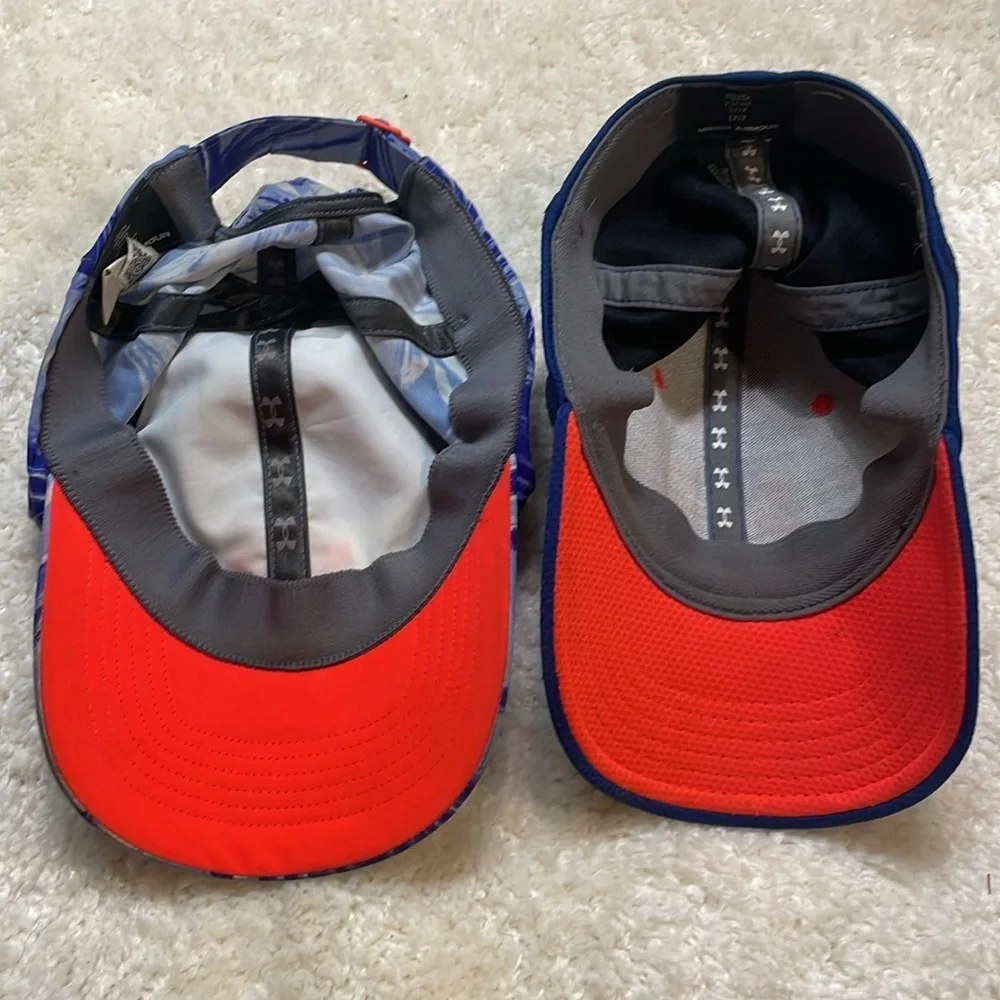 Under Armour Kids Bundle of 2 Blue Purple Baseball caps Sz Youth